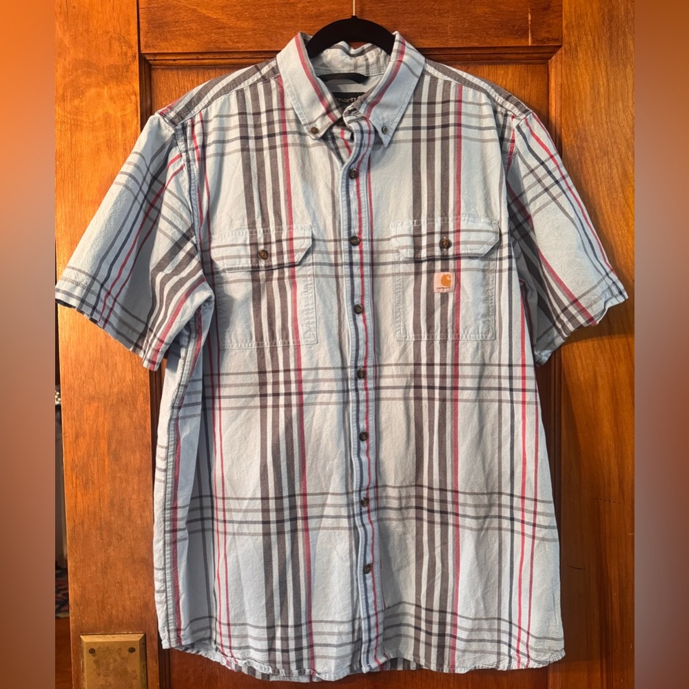 Carhartt Loose Fit Button Down, Short Sleeve- Large Tall